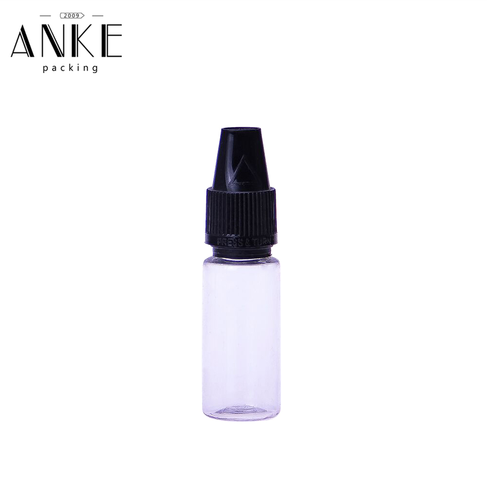 10ml PET TPD4 Clear Bottles with Black Beri Cap   