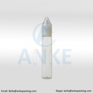 Good Quality Vapez Nic Shot -
 Anke-CGU-V3: 30ml clear e-liquid bottle with removable tip can custom color-tall – Anke
